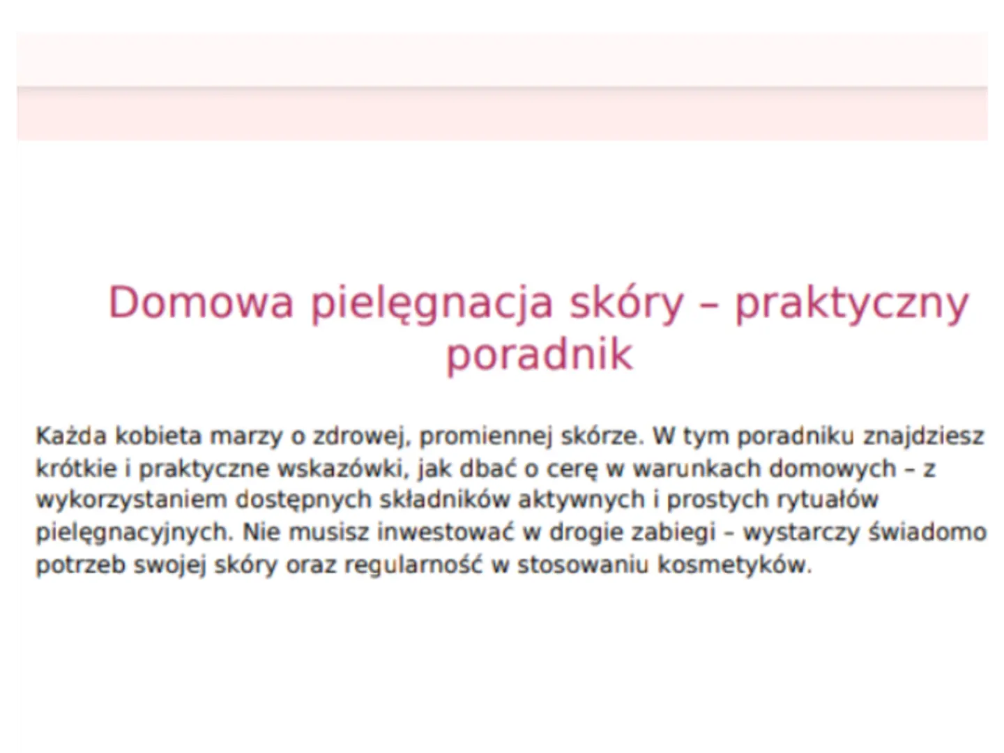 Ebook Porady Pielęgnacyjne do różnych typów skóry 